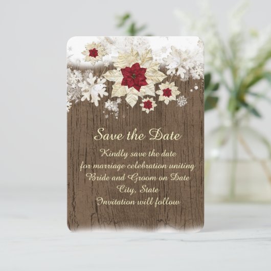 Snow Woods Weihnachten Save the Date (Stehend Vorderseite)