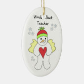 SnowAngel World's Best Teacher Design Keramik Ornament (Rechts)