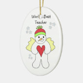 SnowAngel World's Best Teacher Design Keramik Ornament (Links)