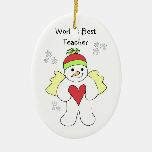 SnowAngel World's Best Teacher Design Keramik Ornament (Vorne)