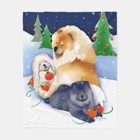 SNOWBABIES Chow 2020 Holiday Fleece Decke (Vorderseite)