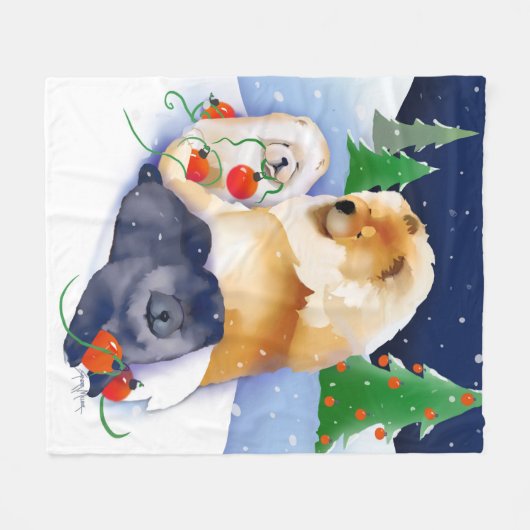 SNOWBABIES Chow 2020 Holiday Fleece Decke (Vorderseite (Horizontal))