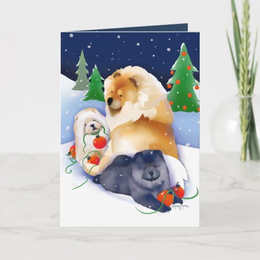 SNOWBABIES Chow Art Cards Feiertagskarte (Vorderseite)