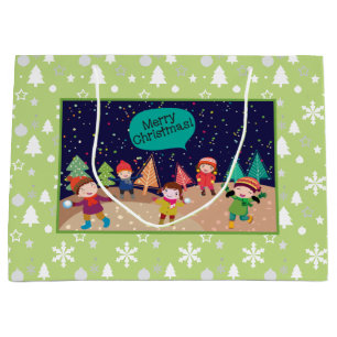 Snowball Fight Geschenktasche Große Geschenktüte