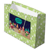 Snowball Fight Geschenktasche Große Geschenktüte (Vorderseite Schrägansicht)
