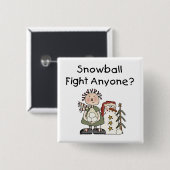 Snowball Fight Tshirts und Geschenke Button (Vorne & Hinten)