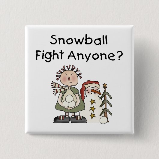 Snowball Fight Tshirts und Geschenke Button (Vorderseite)