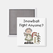 Snowball Fight Tshirts und Geschenke Magnet (Vorderseite/Rückseite)