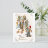 Snowball Fight Vintage Weihnachten (Stehend Vorderseite)