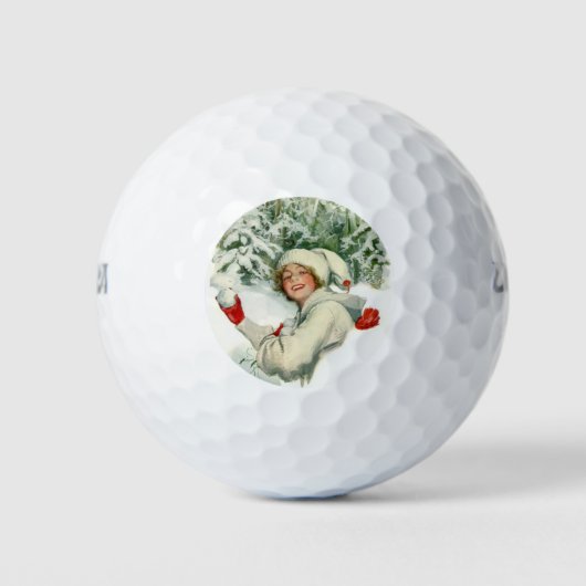 Snowball Fight (von Harrison Fisher) Golfball (Vorderseite)