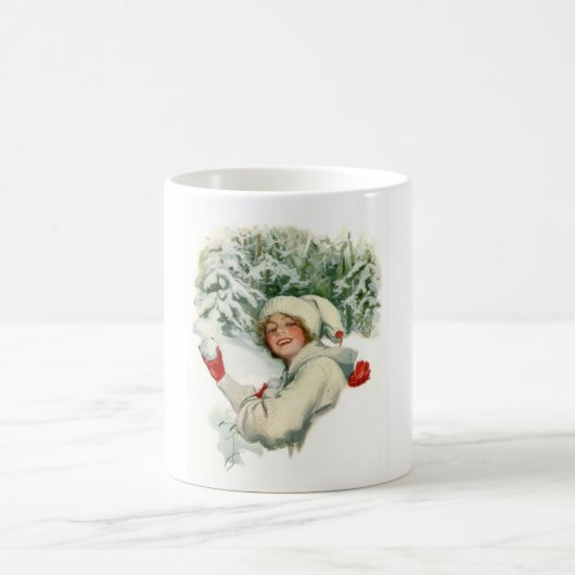 Snowball Fight (von Harrison Fisher) Kaffeetasse (Mittel)