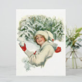 Snowball Fight (von Harrison Fisher) Karte (Stehend Vorderseite)