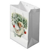 Snowball Fight (von Harrison Fisher) Mittlere Geschenktüte (Vorderseite Schrägansicht)