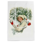 Snowball Fight (von Harrison Fisher) Mittlere Geschenktüte (Rückseite)