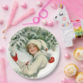 Snowball Fight (von Harrison Fisher) Pappteller (Party)