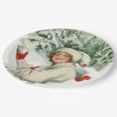 Snowball Fight (von Harrison Fisher) Pappteller (Schrägansicht)