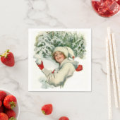 Snowball Fight (von Harrison Fisher) Serviette (Beispiel)