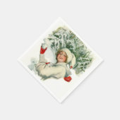 Snowball Fight (von Harrison Fisher) Serviette (Ecke)