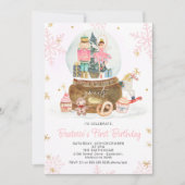 Snowball Globe Nutcracker Zucker Pflaume Süßigkeit Einladung (Vorderseite)
