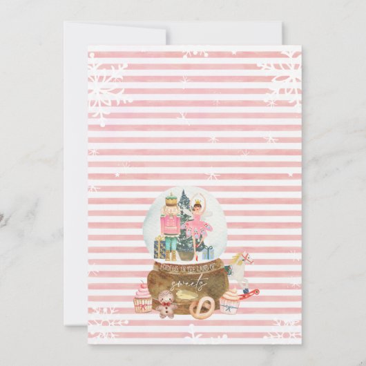 Snowball Globe Nutcracker Zucker Pflaume Süßigkeit Einladung (Rückseite)