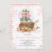 Snowball Globe Nutcracker Zucker Pflaume Süßigkeit Einladung (Vorne/Hinten)