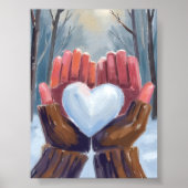 Snowball Heart | Winter Gloves Watercolor Poster (Vorne)