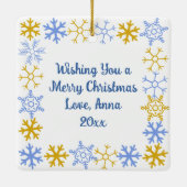 Snowball Kämpfen Personalisierte Weihnachten Keramikornament (Rückseite)