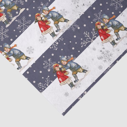 Snowball Kinder Weihnachten Schneeflocke gestreift Seidenpapier (Ausschnitt)