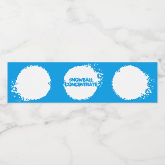 SNOWBALL KONZENTRAT Funny Wasserflaschenetikett (Einzelnes Label)