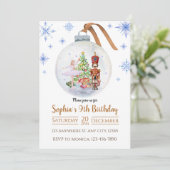 Snowball Nutcracker Winter Einladung zum Geburtsta (Stehend Vorderseite)