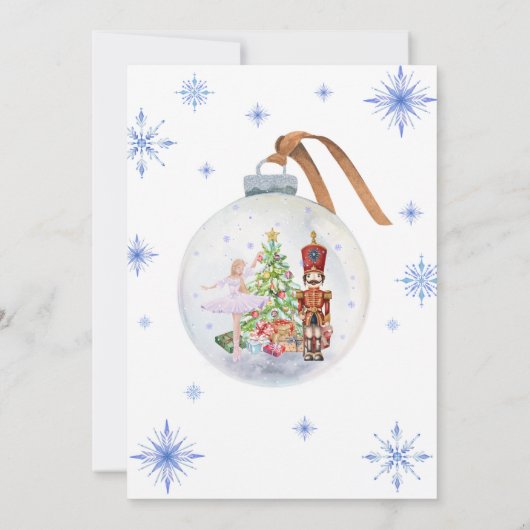 Snowball Nutcracker Winter Einladung zum Geburtsta (Rückseite)