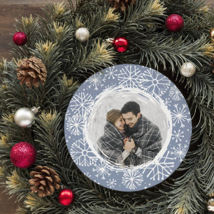 Snowball Round Holiday Foto Card   Sky Feiertagskarte