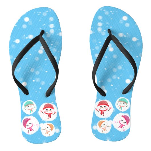 Snowball und Snowman Blue 2 Badesandalen (Fußbett)