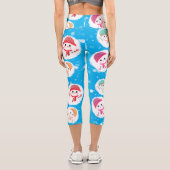 Snowball und Snowman Blue 2 Capri Leggings (Rückseite)