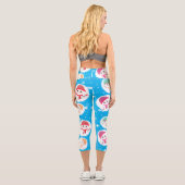 Snowball und Snowman Blue 2 Capri Leggings (Rückseite)
