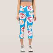 Snowball und Snowman Blue 2 Capri Leggings (Vorderseite)