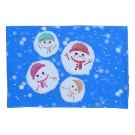 Snowball und Snowman Blue 3 Kissenbezug