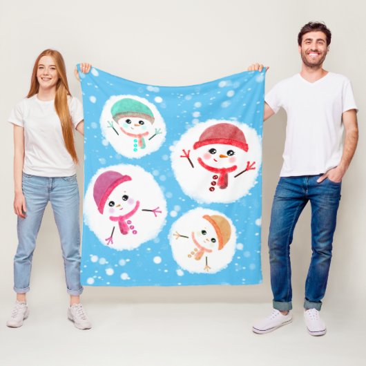 Snowball und Snowman Blue Fleecedecke (Beispiel)