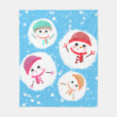Snowball und Snowman Blue Fleecedecke (Vorderseite)