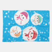 Snowball und Snowman Blue Geschirrtuch (Horizontal)