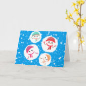 Snowball und Snowman Blue Karte (Gelbe Blume)