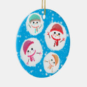 Snowball und Snowman Blue Keramik Ornament (Rechts)