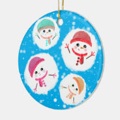 Snowball und Snowman Blue Keramik Ornament (Links)