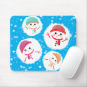 Snowball und Snowman Blue Mousepad (Mit Mouse)