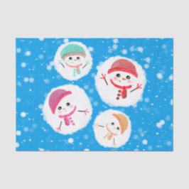 Snowball und Snowman Blue Seidenpapier