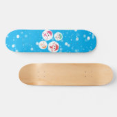 Snowball und Snowman Blue Skateboard (Horizontal)