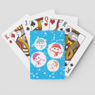Snowball und Snowman Blue Spielkarten