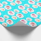 Snowball und Snowman Light Blue Geschenkpapier (Ecke)