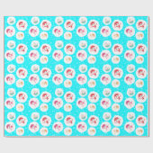 Snowball und Snowman Light Blue Geschenkpapier (Flach)