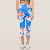 Snowball und Snowman mit Hintergrund Capri Leggings (Rückseite)